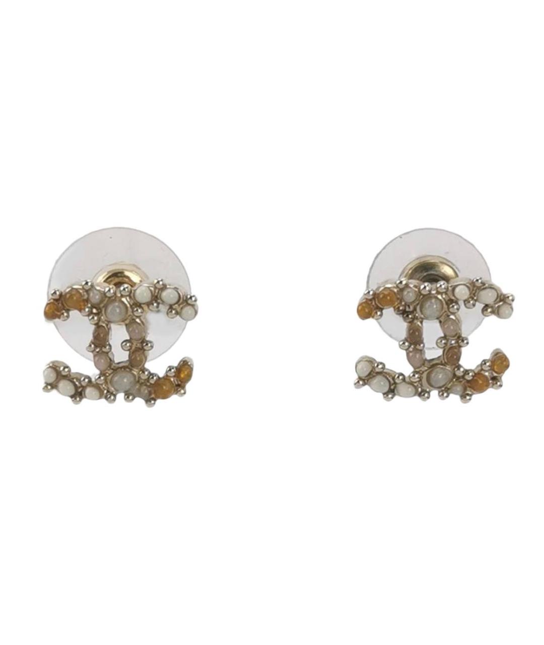 CHANEL Золотые металлические серьги, фото 1