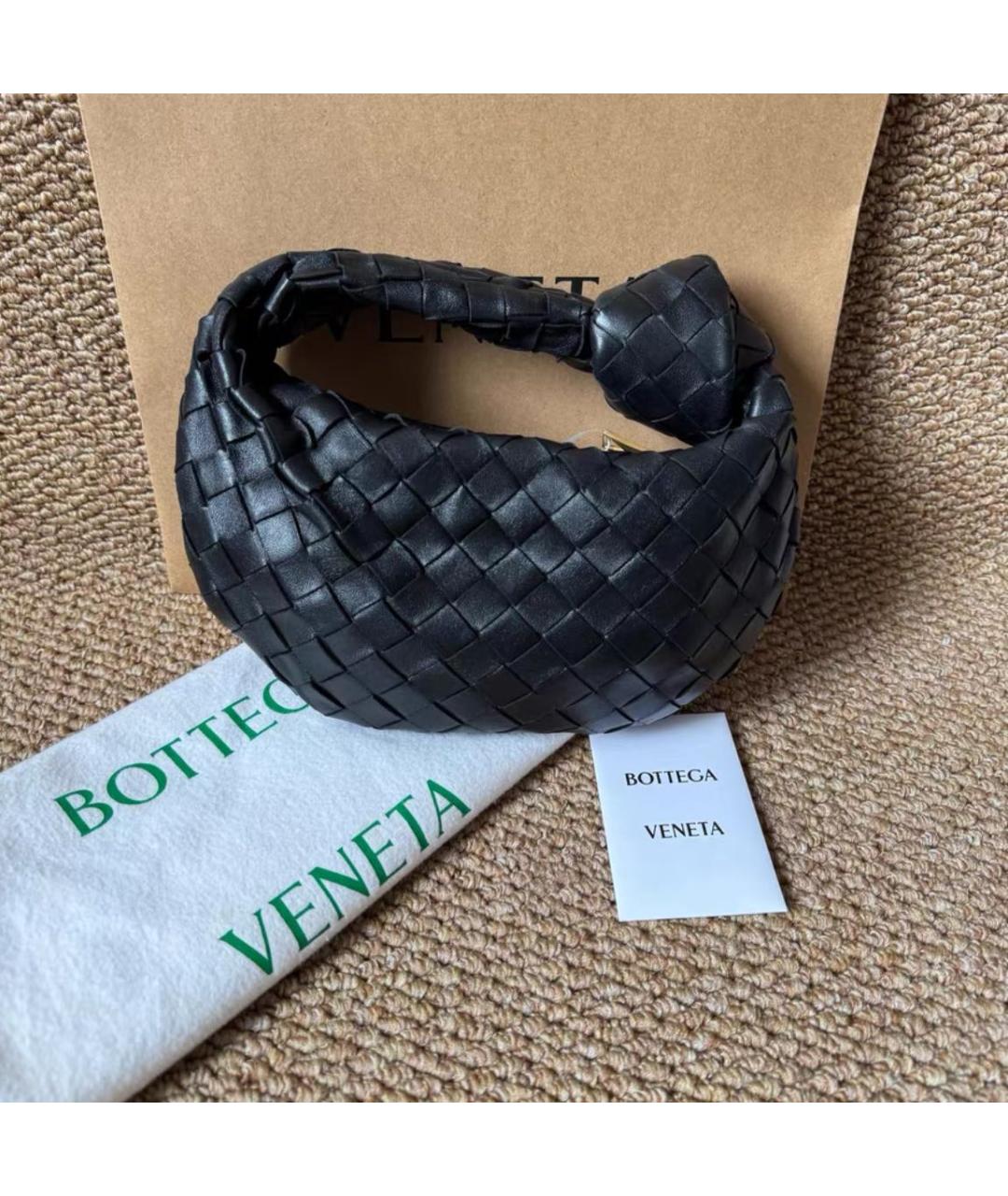 BOTTEGA VENETA Черная кожаная сумка с короткими ручками, фото 2