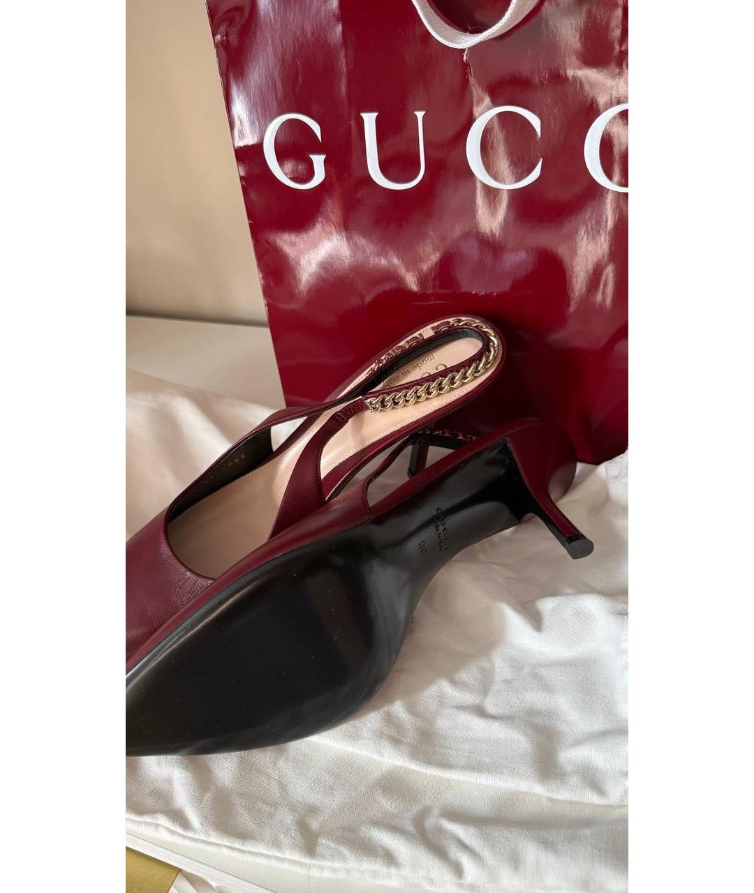 GUCCI Бордовые туфли, фото 3