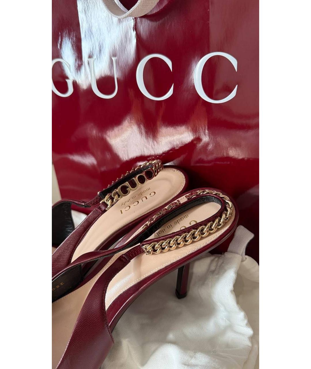 GUCCI Бордовые туфли, фото 4