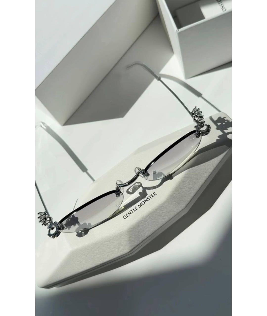 GENTLE MONSTER Серебряные металлические солнцезащитные очки, фото 5