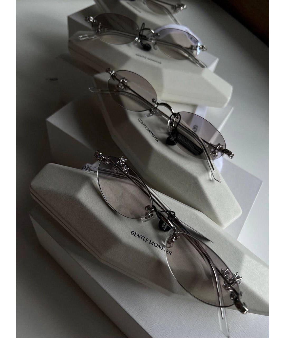 GENTLE MONSTER Серебряные металлические солнцезащитные очки, фото 4