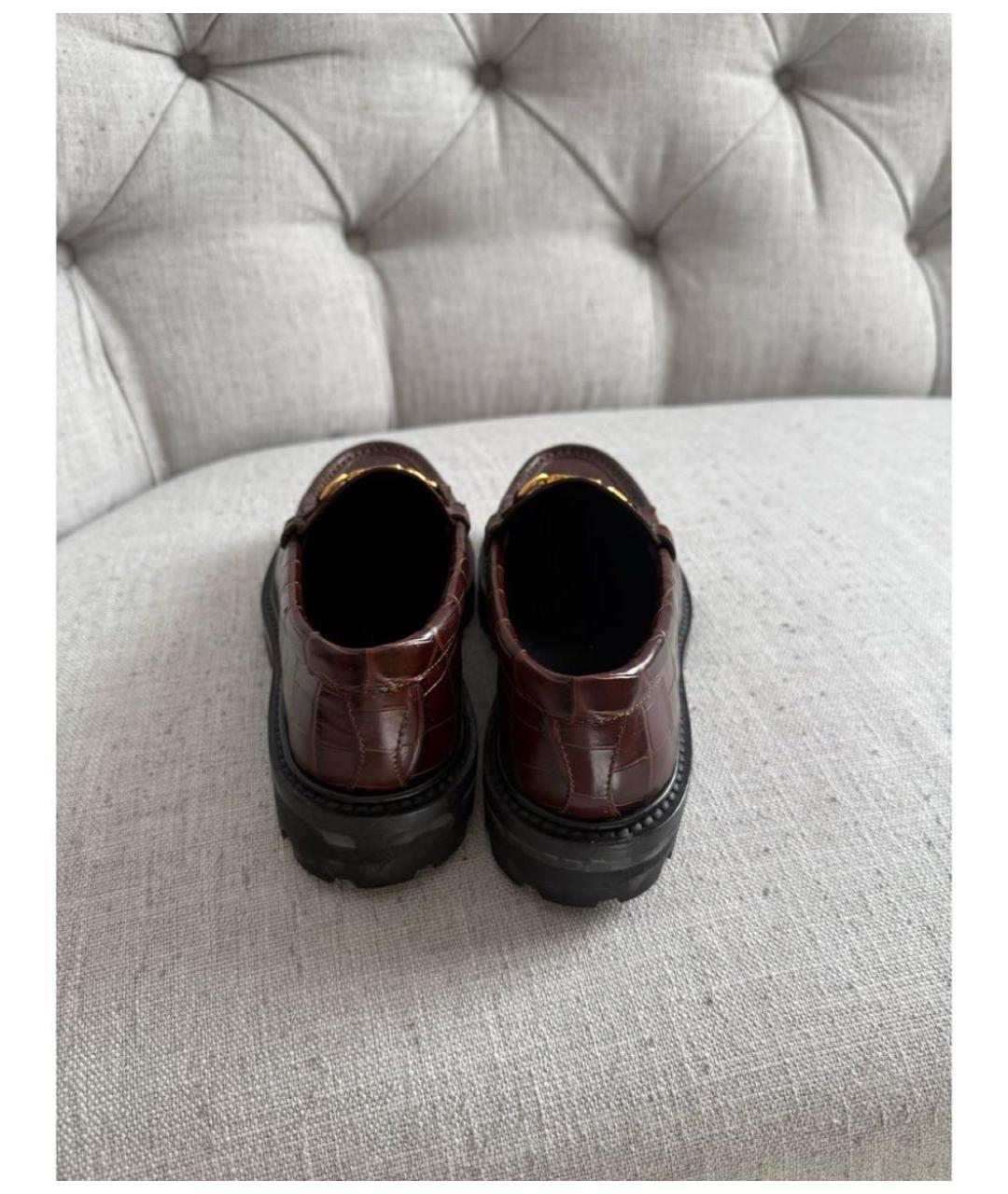 CELINE Коричневые кожаные лоферы, фото 4