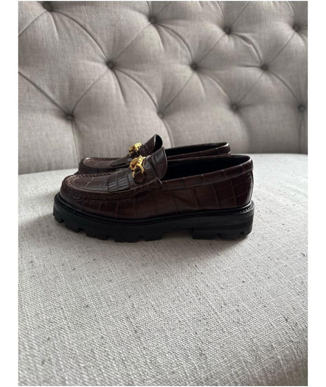 CELINE Коричневые кожаные лоферы, фото 3