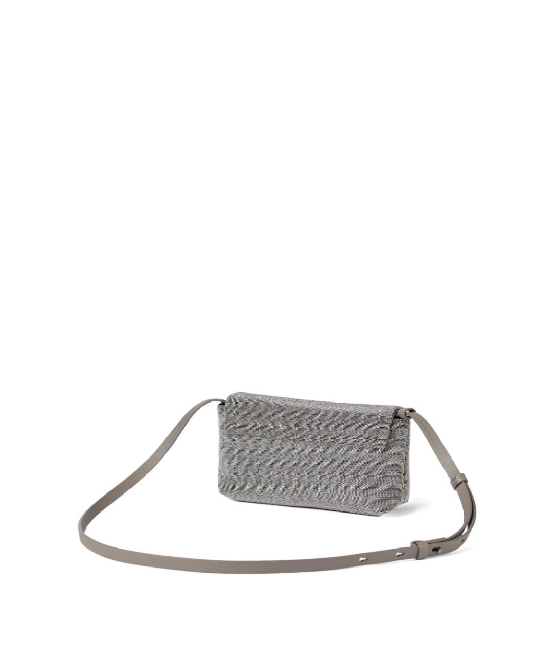 BRUNELLO CUCINELLI Серая сумка через плечо, фото 3