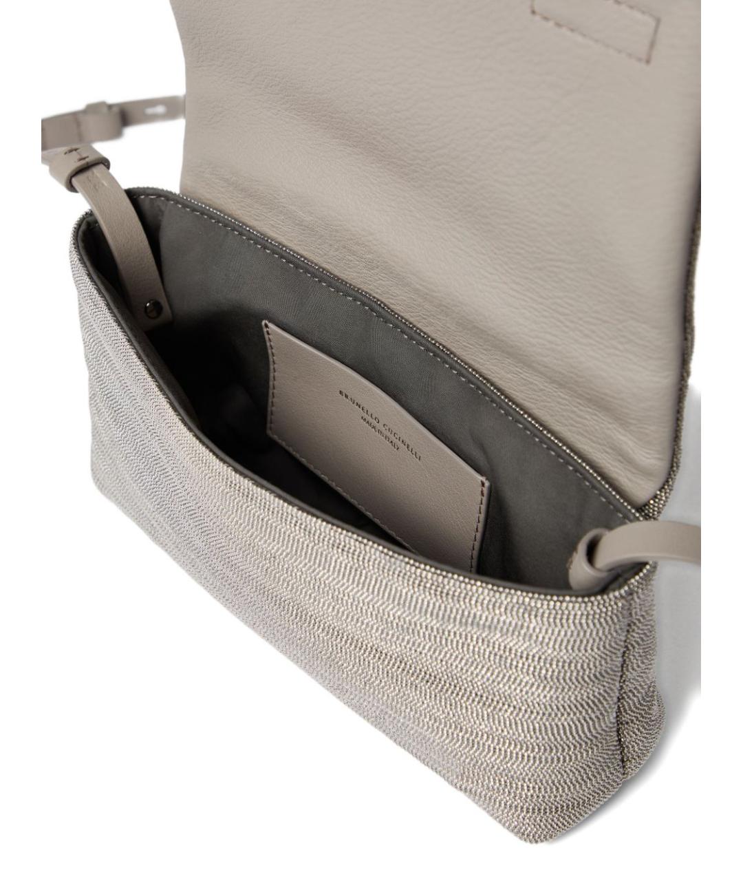 BRUNELLO CUCINELLI Серая сумка через плечо, фото 5