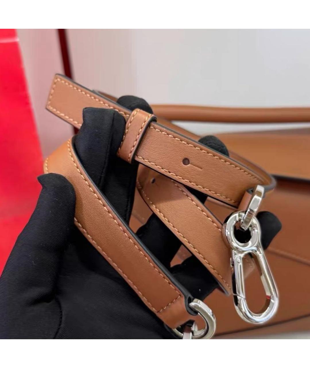 LOEWE Коричневая кожаная сумка с короткими ручками, фото 7