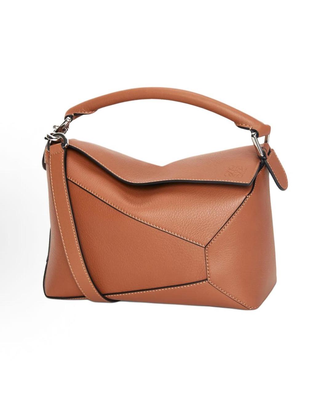 LOEWE Коричневая кожаная сумка с короткими ручками, фото 8