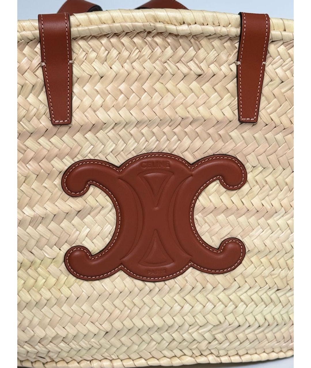 CELINE Бежевая пелетеная сумка через плечо, фото 7