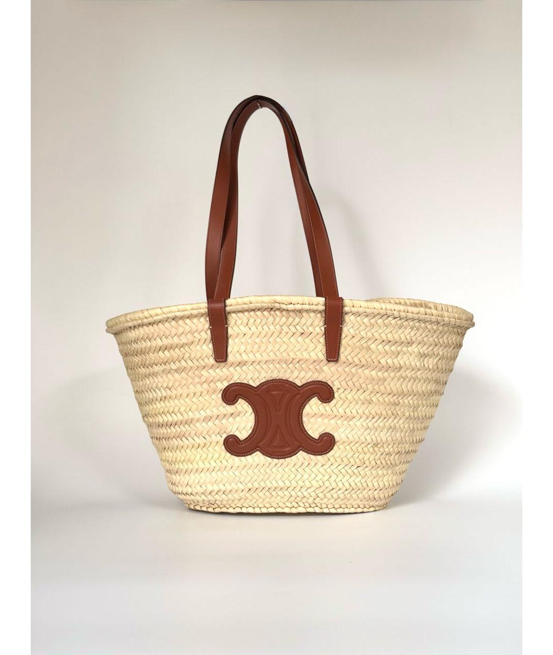 CELINE Бежевая пелетеная сумка через плечо, фото 9