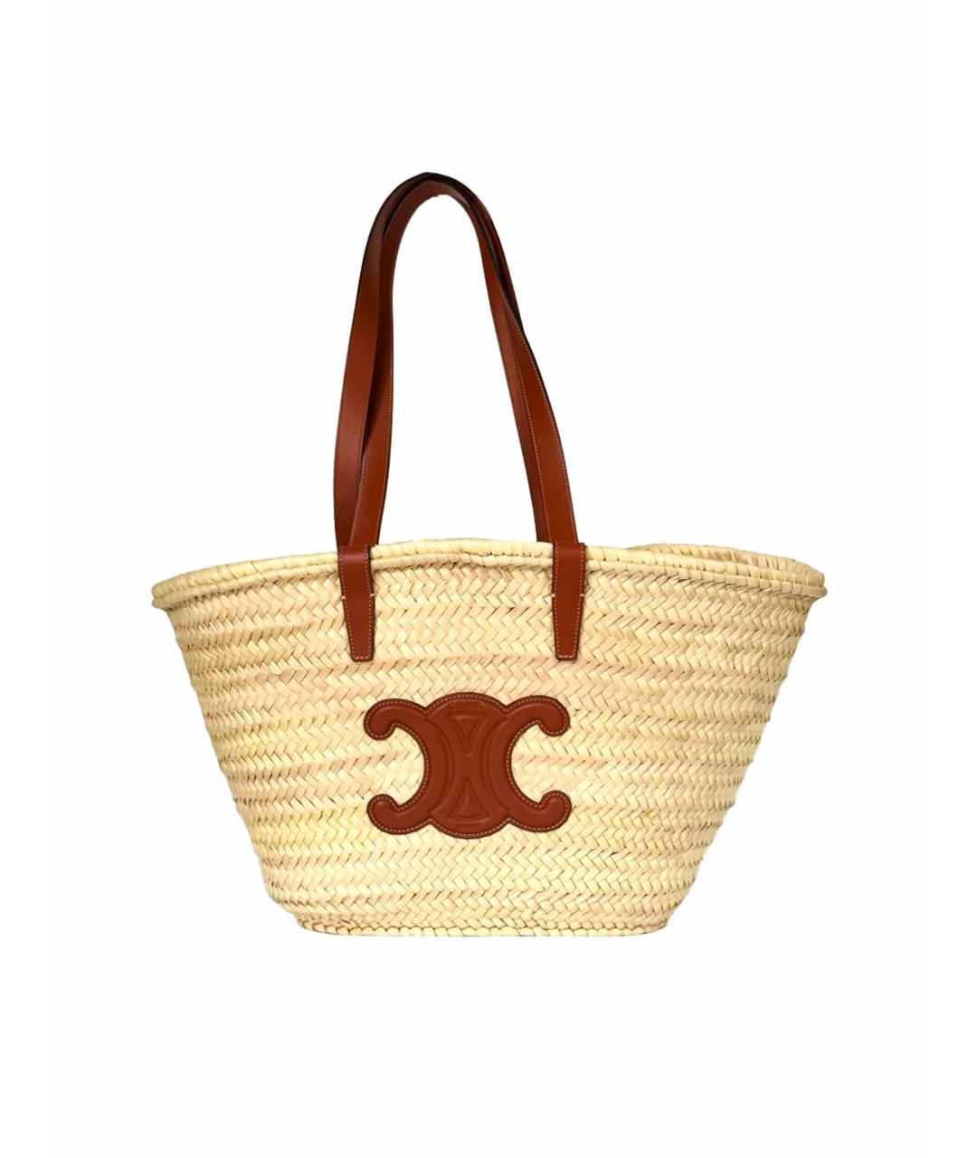 CELINE Бежевая пелетеная сумка через плечо, фото 1