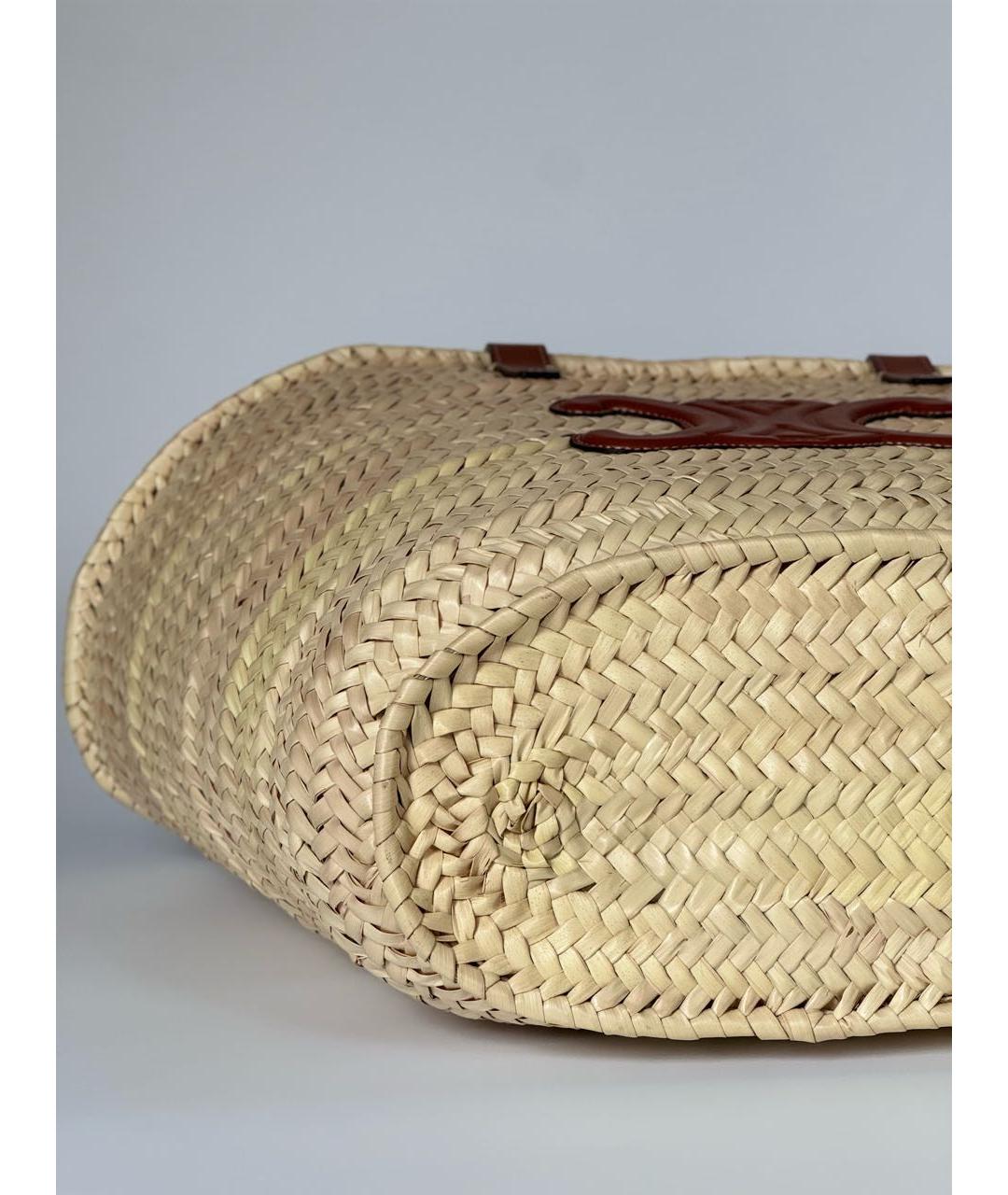 CELINE Бежевая пелетеная сумка через плечо, фото 5