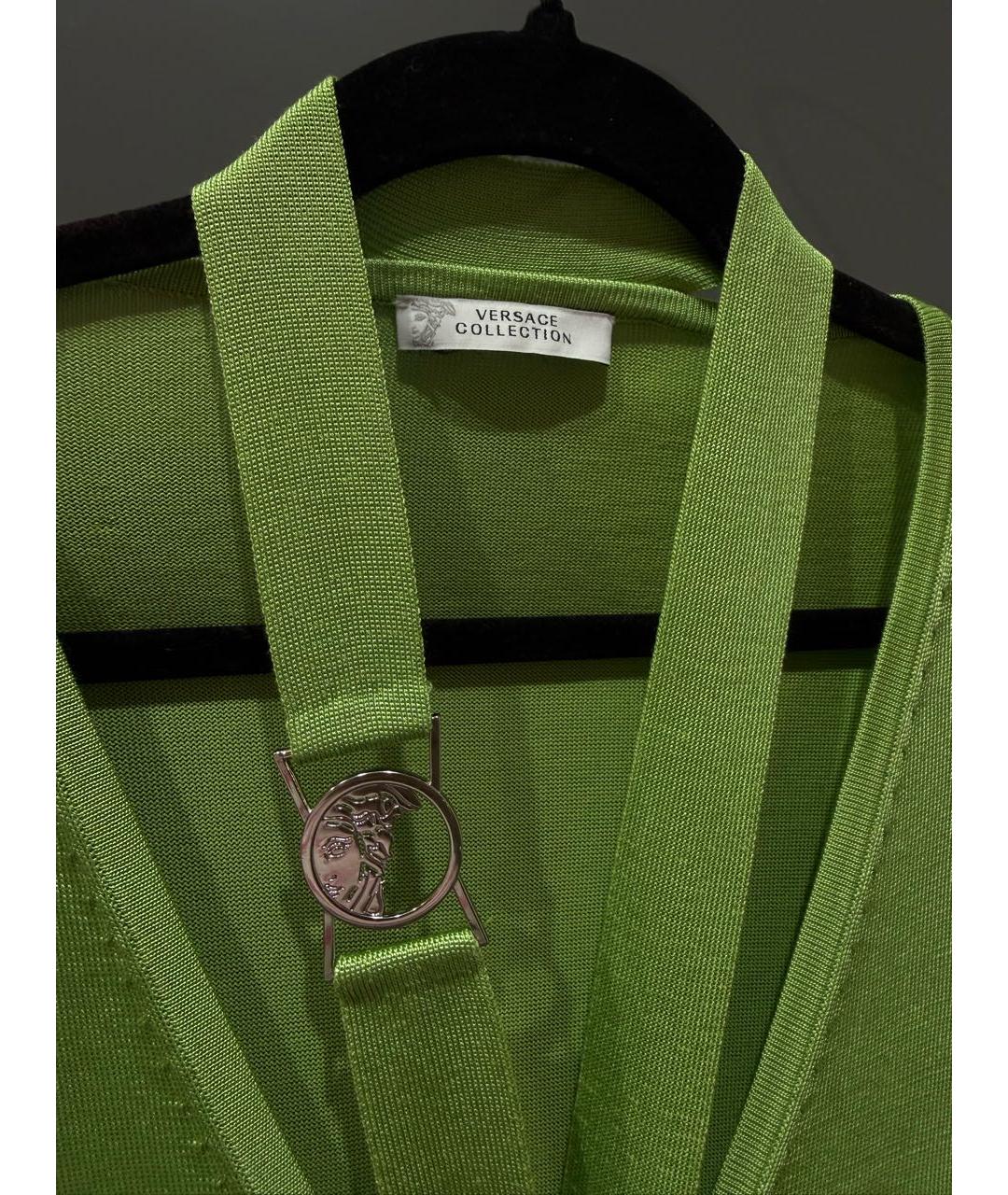 VERSACE COLLECTION Салатовый вискозный кардиган, фото 6