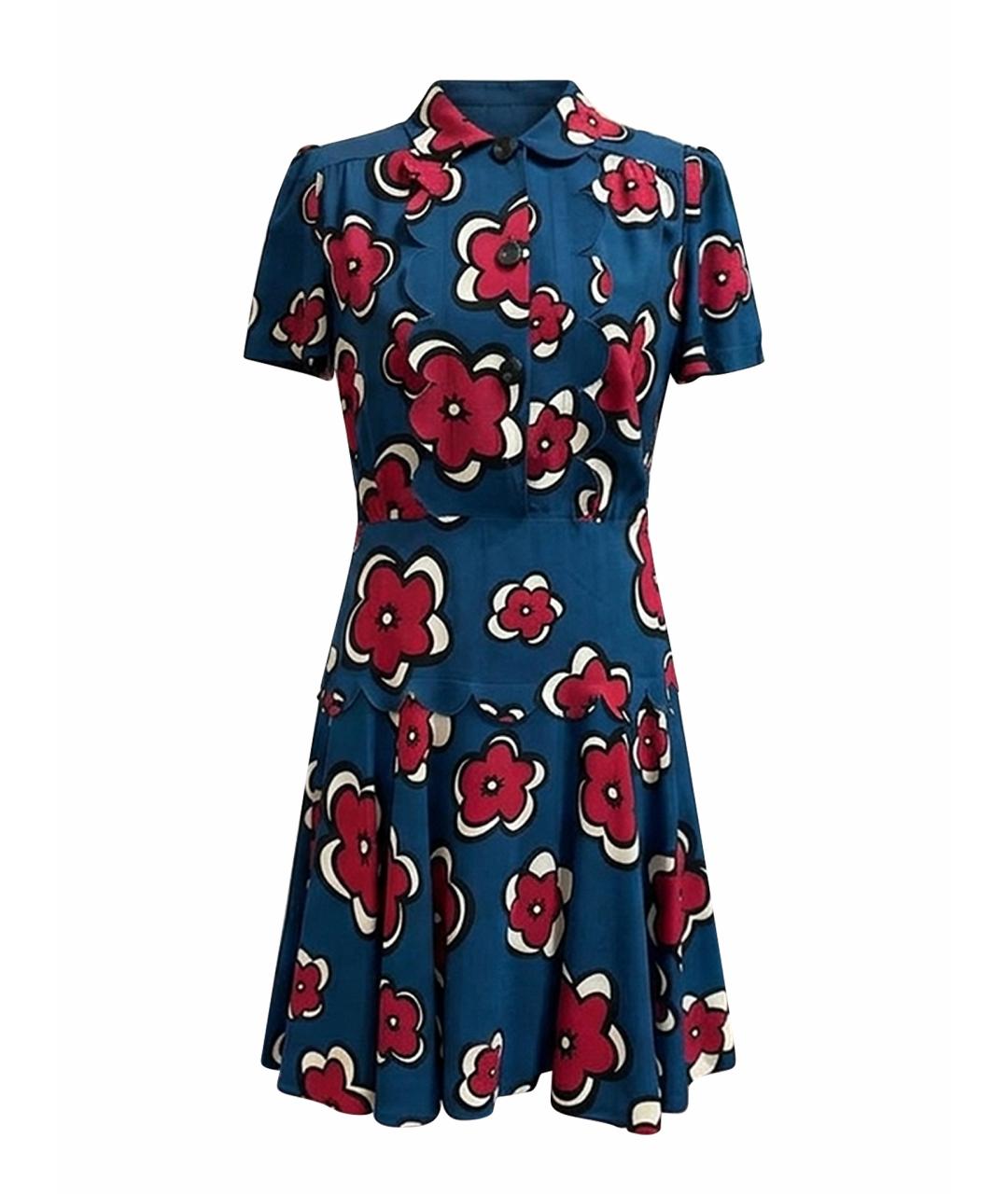 RED VALENTINO Синее полиэстеровое повседневное платье, фото 1