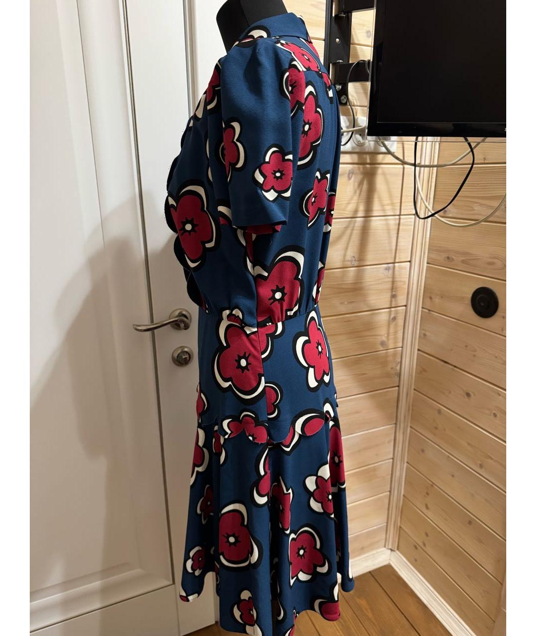 RED VALENTINO Синее полиэстеровое повседневное платье, фото 2