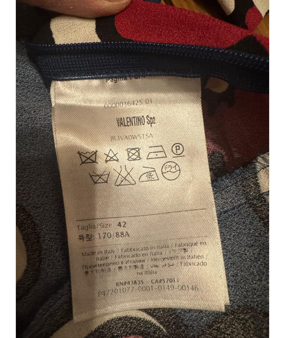 RED VALENTINO Синее полиэстеровое повседневное платье, фото 4