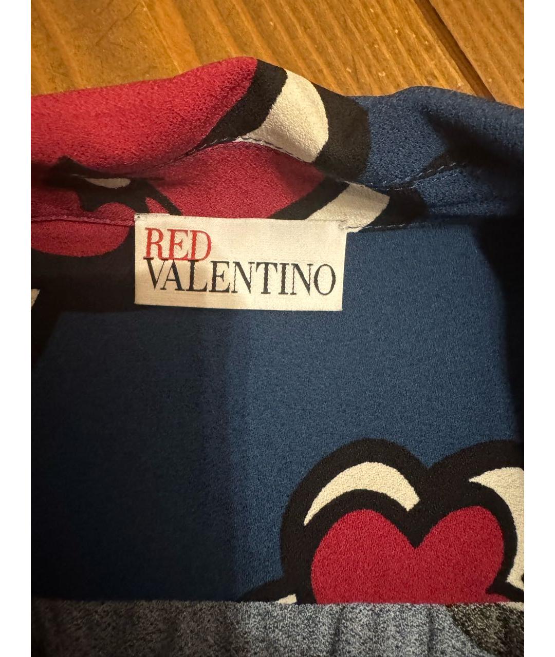 RED VALENTINO Синее полиэстеровое повседневное платье, фото 3