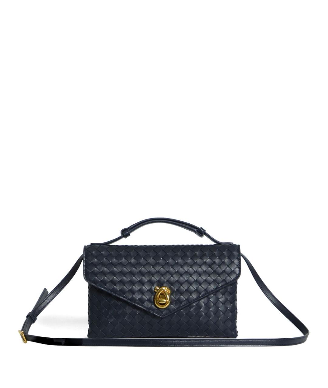 BOTTEGA VENETA Синяя кожаная сумка через плечо, фото 1