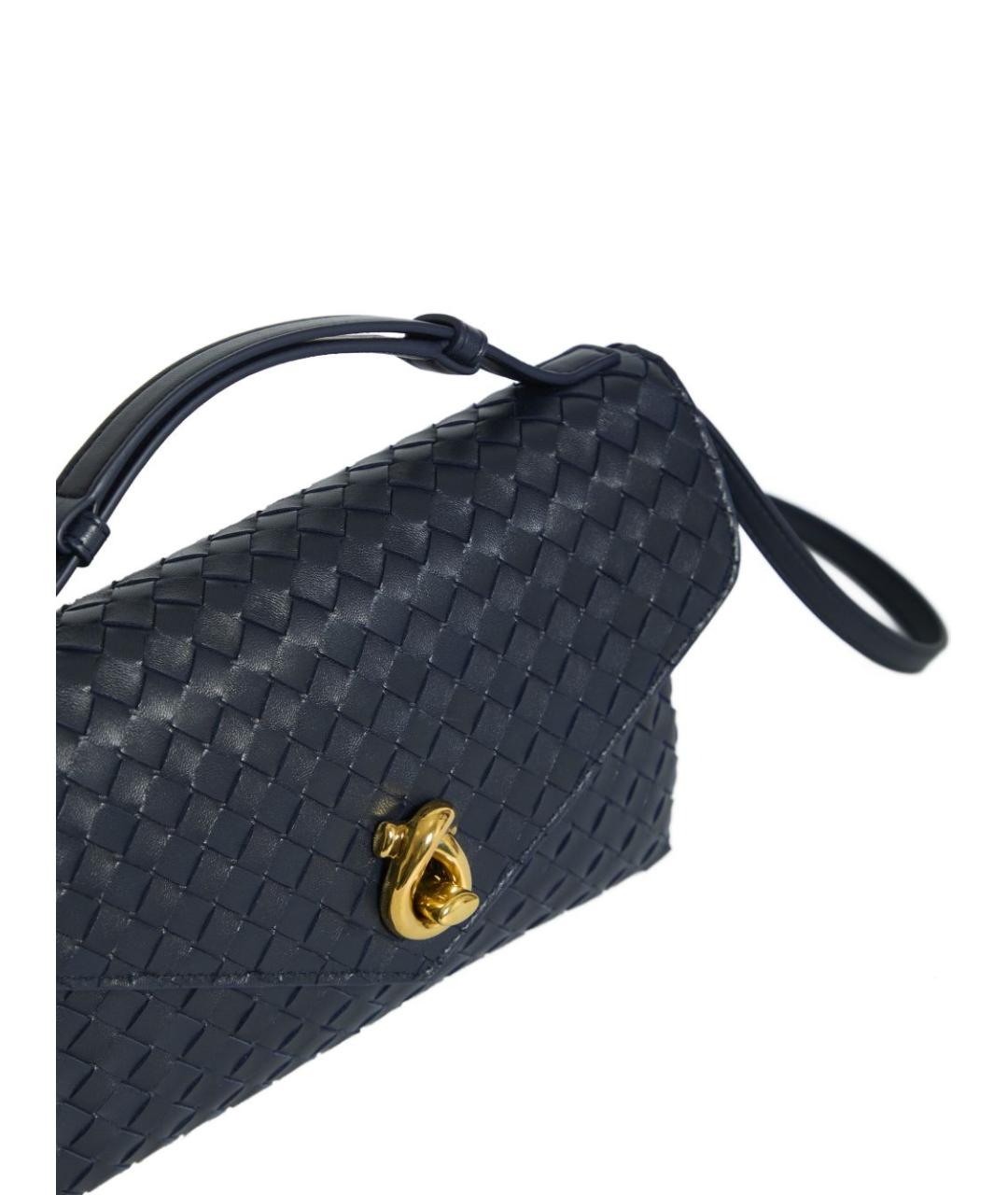 BOTTEGA VENETA Синяя кожаная сумка через плечо, фото 3