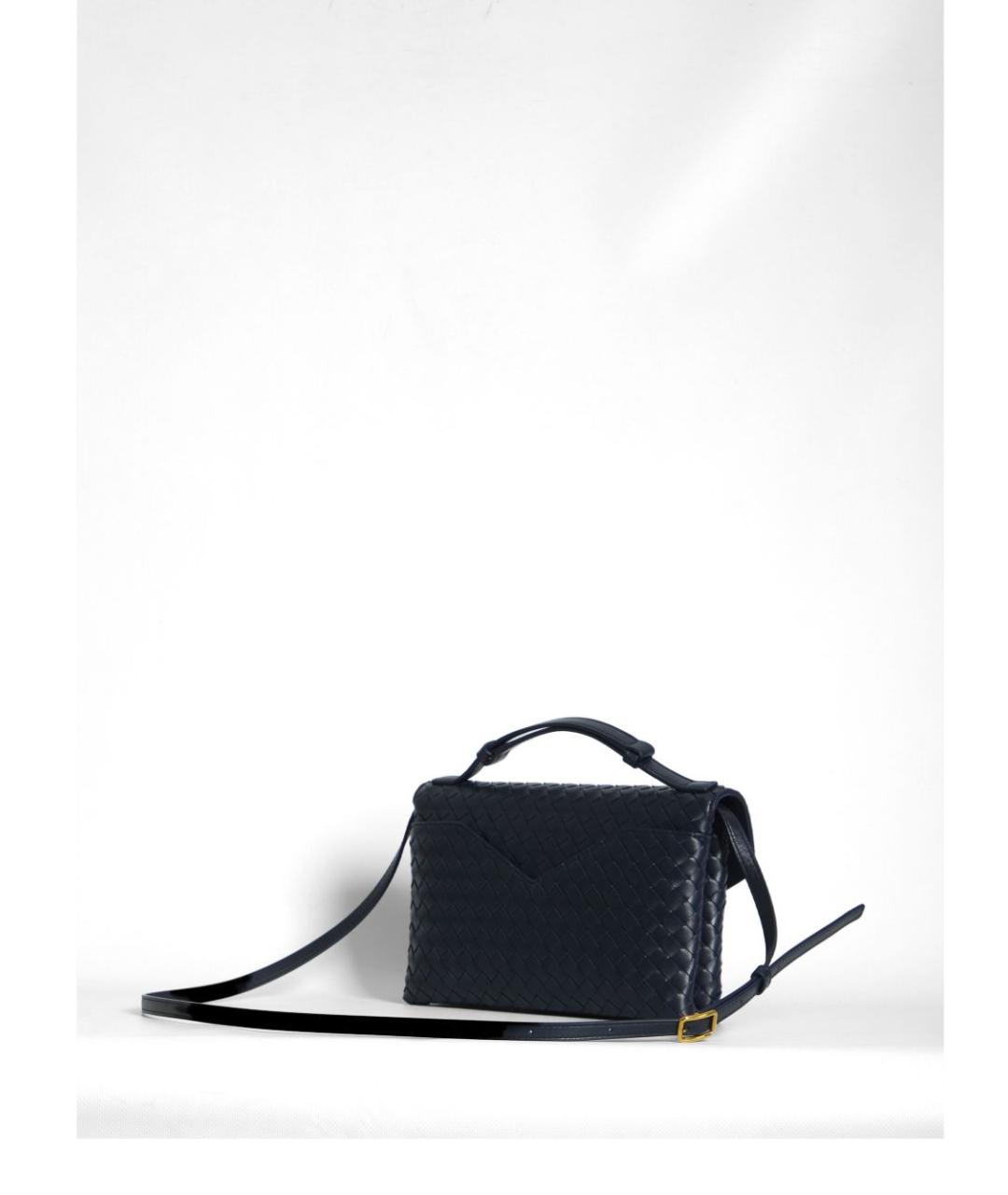 BOTTEGA VENETA Синяя кожаная сумка через плечо, фото 2