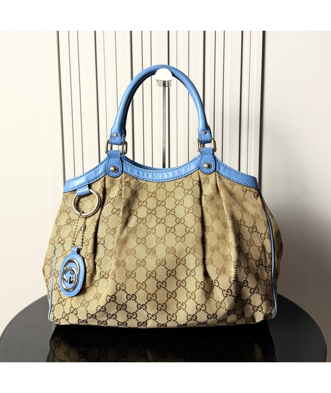 GUCCI Бежевая тканевая сумка тоут, фото 9