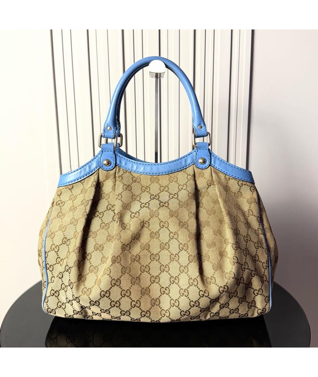 GUCCI Бежевая тканевая сумка тоут, фото 3