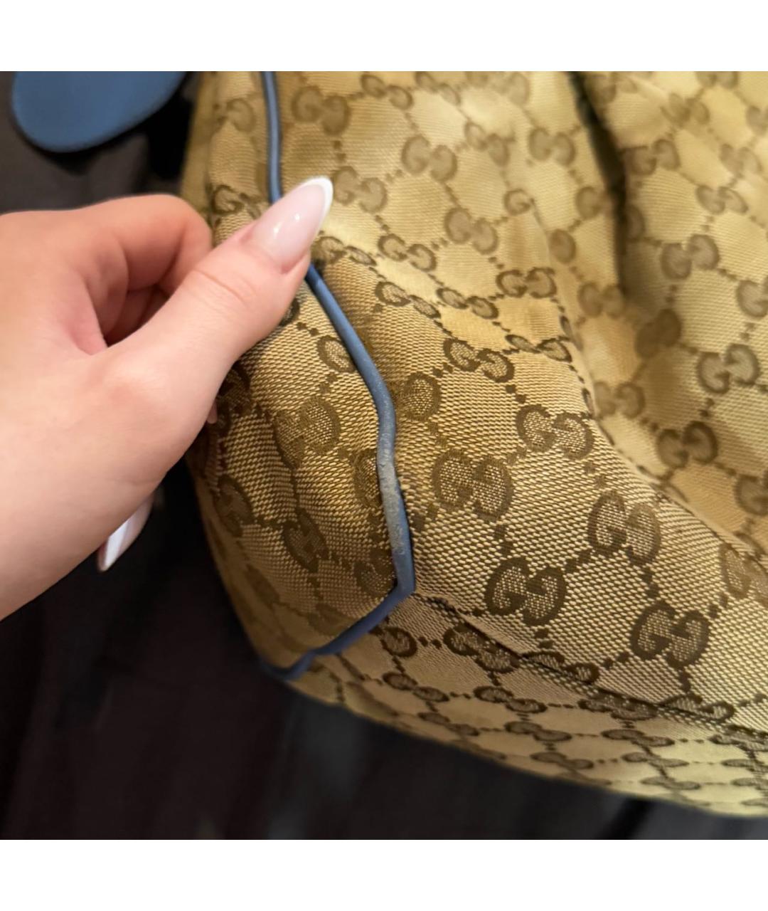 GUCCI Бежевая тканевая сумка тоут, фото 6