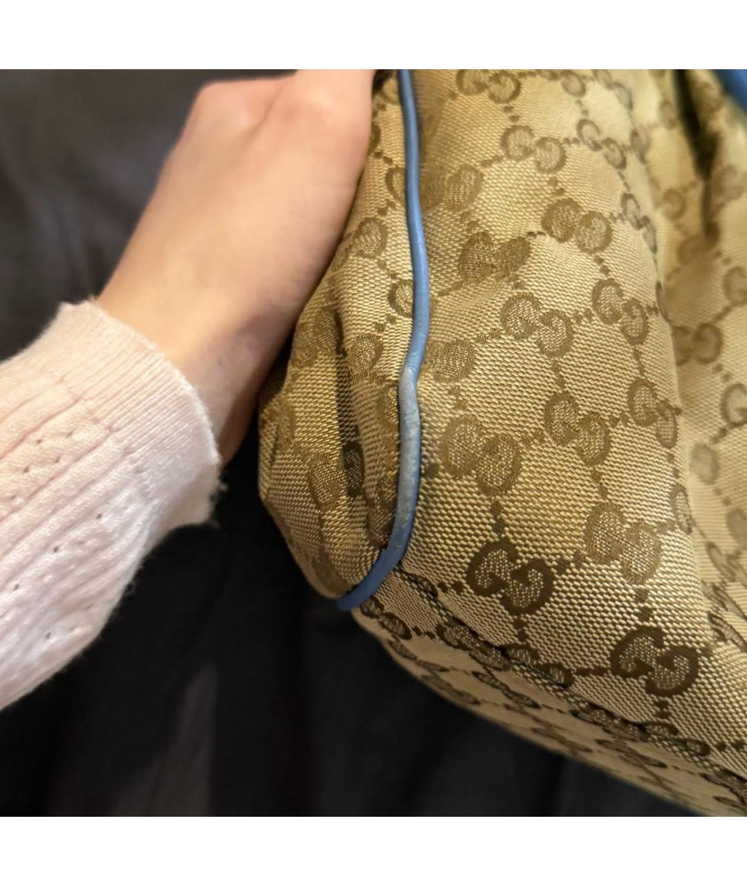 GUCCI Бежевая тканевая сумка тоут, фото 8