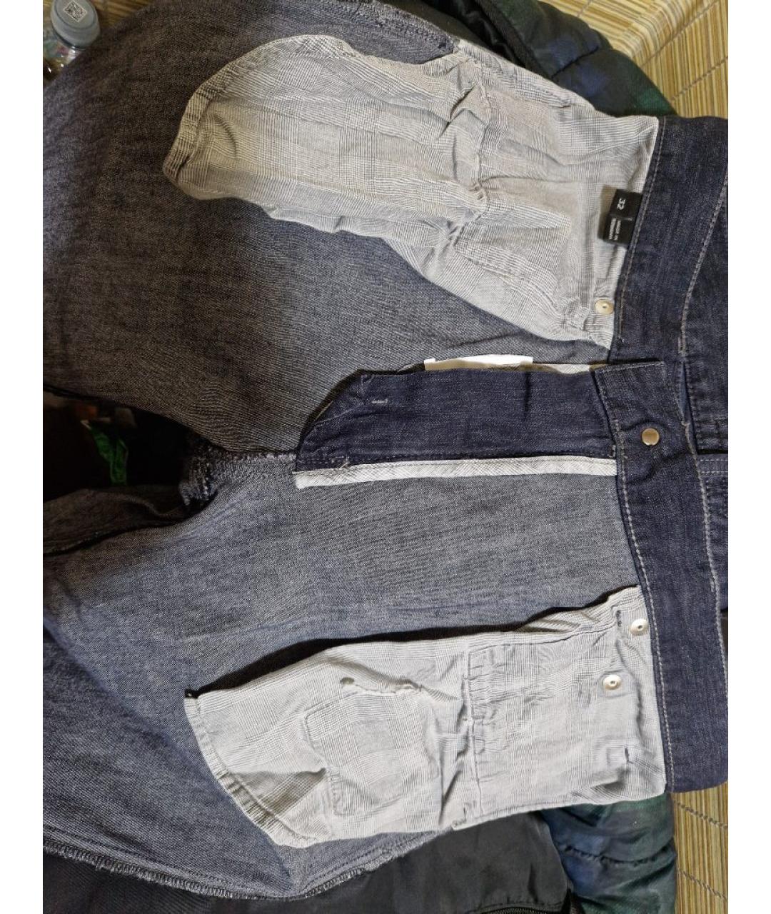 ZEGNA Темно-синие хлопковые прямые джинсы, фото 6