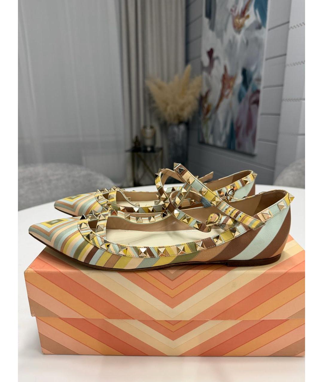 VALENTINO Мульти кожаные балетки, фото 9