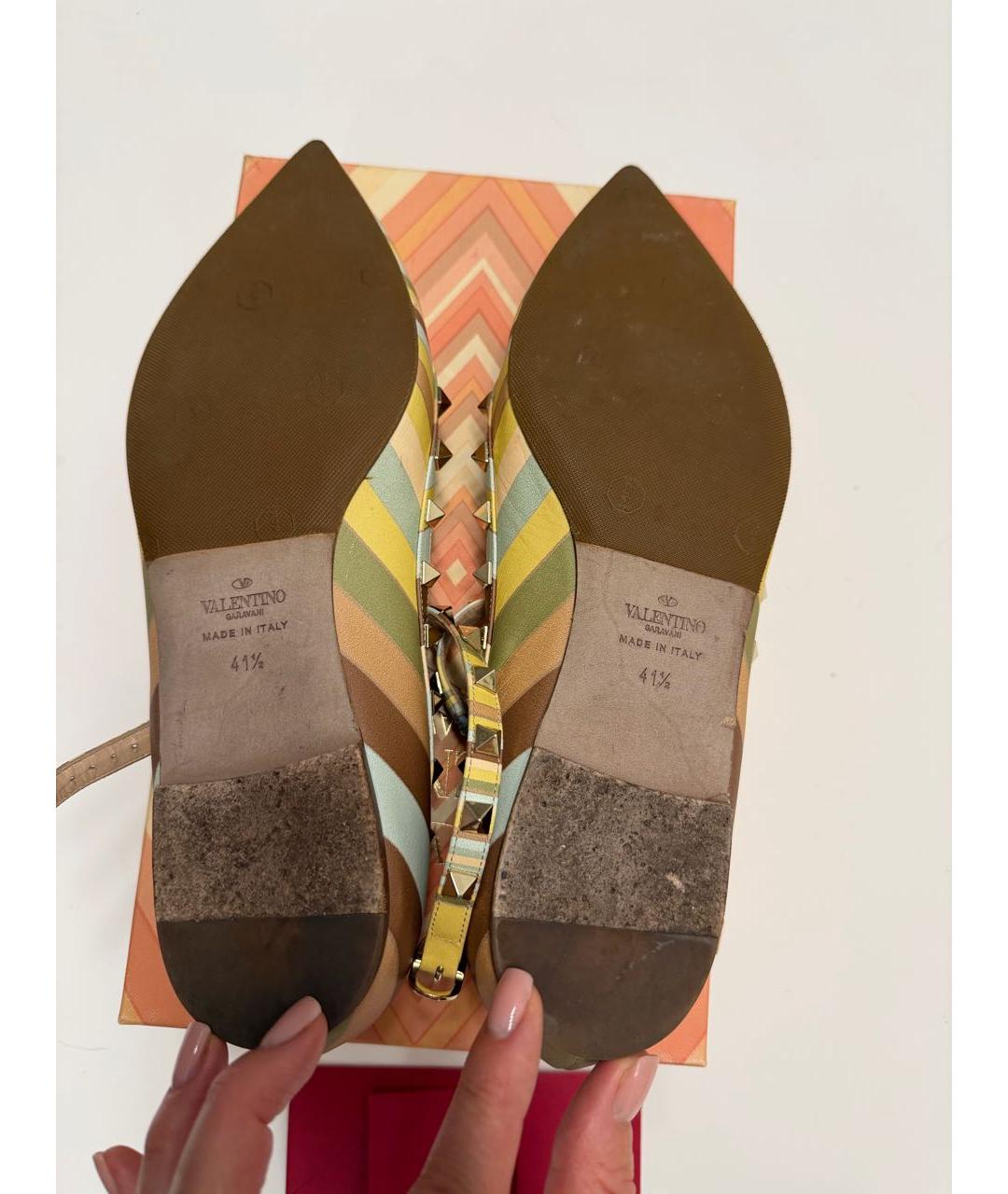 VALENTINO Мульти кожаные балетки, фото 7