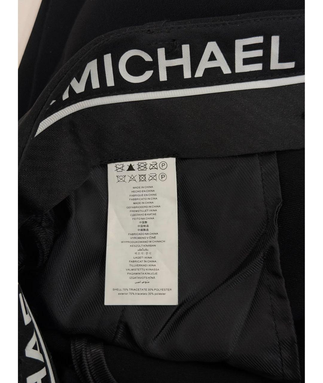 MICHAEL MICHAEL KORS Черные ацетатные брюки широкие, фото 8