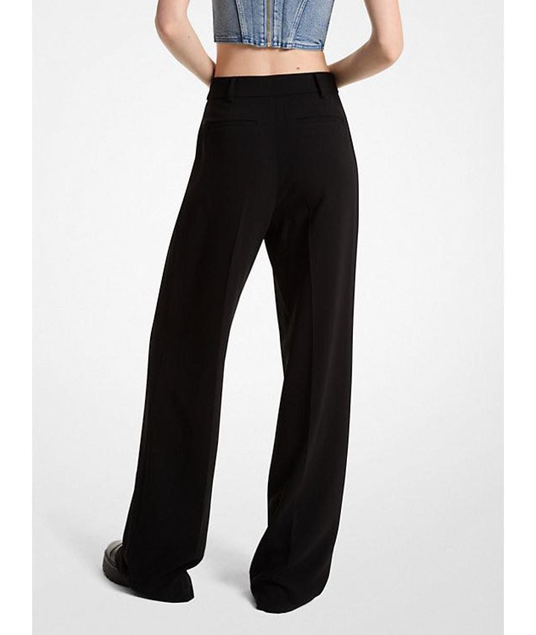 MICHAEL MICHAEL KORS Черные ацетатные брюки широкие, фото 3