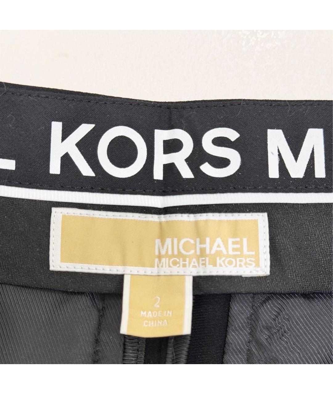 MICHAEL MICHAEL KORS Черные ацетатные брюки широкие, фото 7