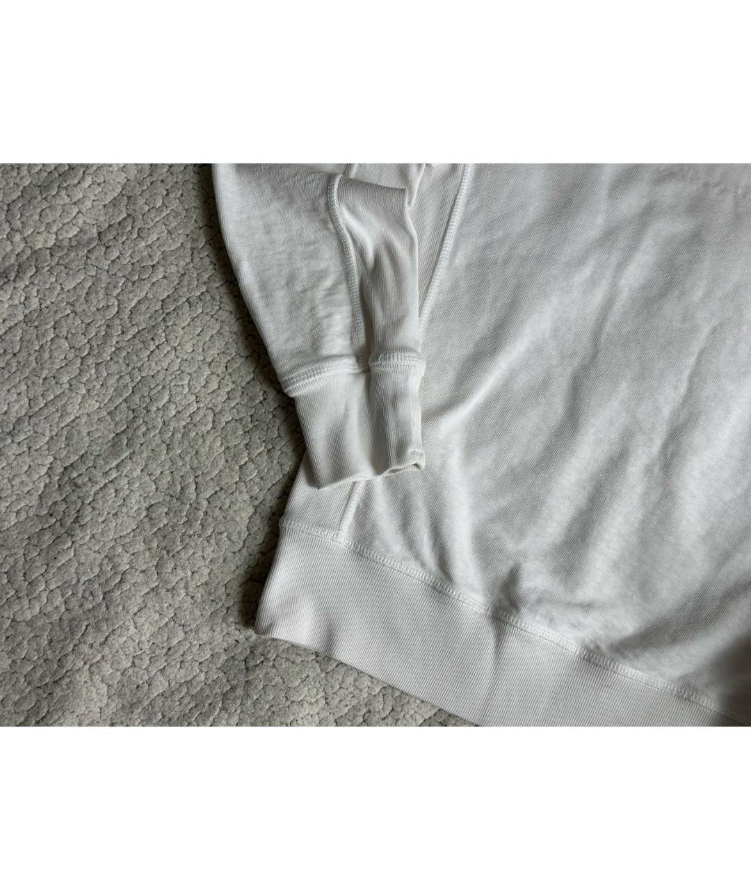 STONE ISLAND Белый хлопковый джемпер / свитер, фото 5