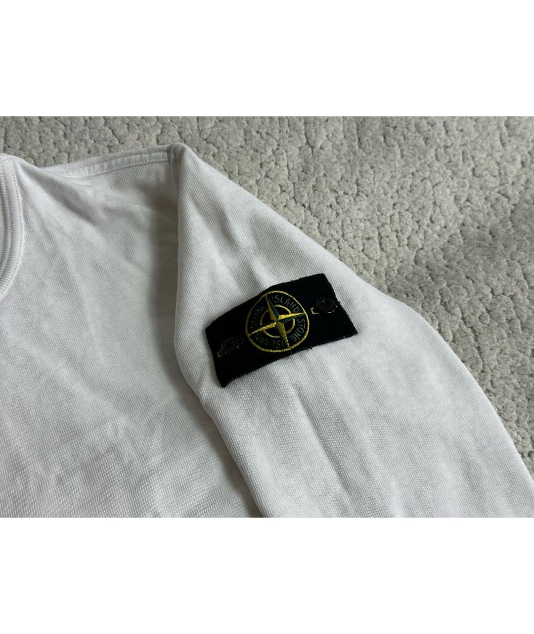 STONE ISLAND Белый хлопковый джемпер / свитер, фото 4