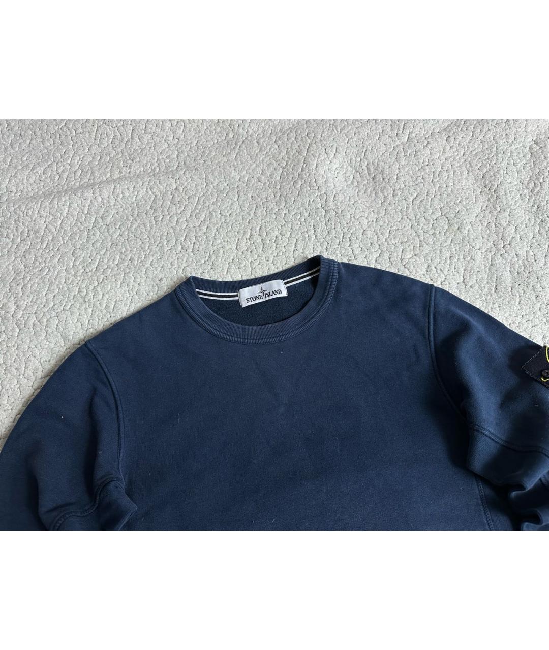 STONE ISLAND Темно-синий хлопковый джемпер / свитер, фото 2