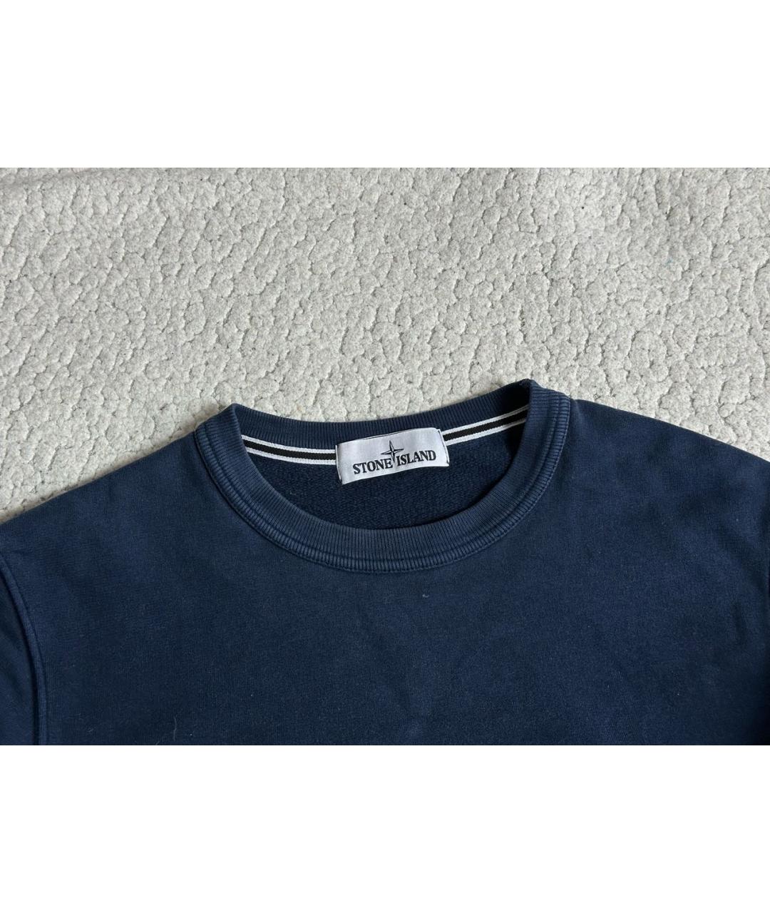 STONE ISLAND Темно-синий хлопковый джемпер / свитер, фото 3