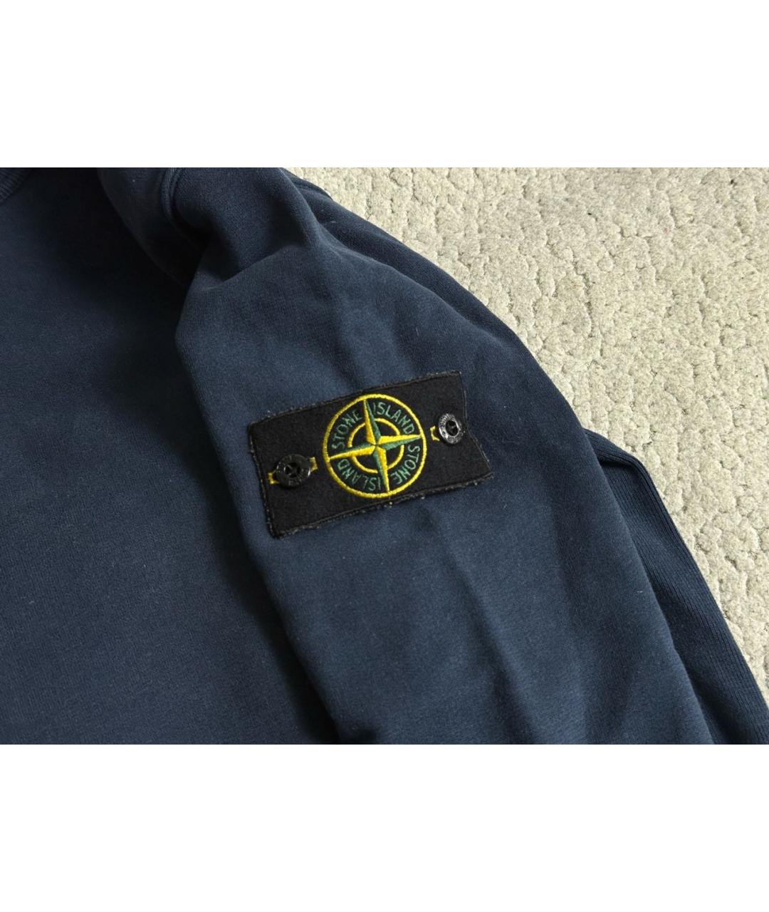 STONE ISLAND Темно-синий хлопковый джемпер / свитер, фото 4