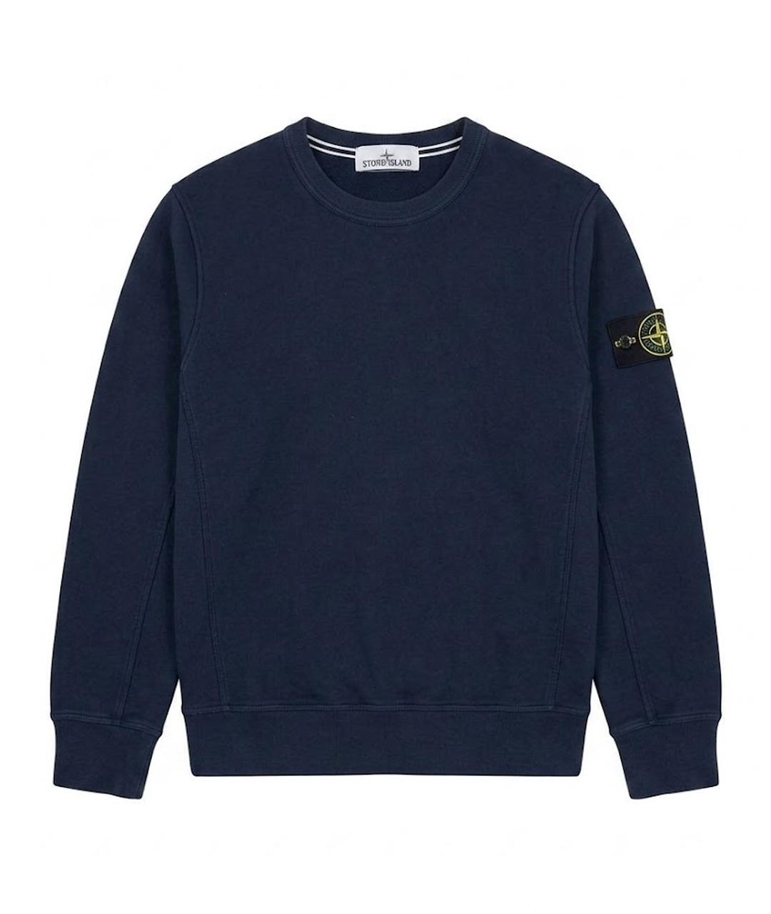 STONE ISLAND Темно-синий хлопковый джемпер / свитер, фото 1