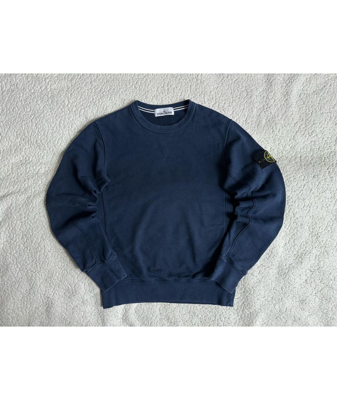 STONE ISLAND Темно-синий хлопковый джемпер / свитер, фото 7