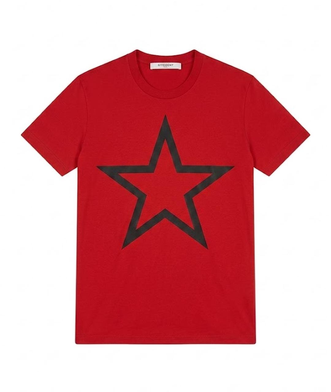 GIVENCHY Красная хлопковая футболка, фото 1