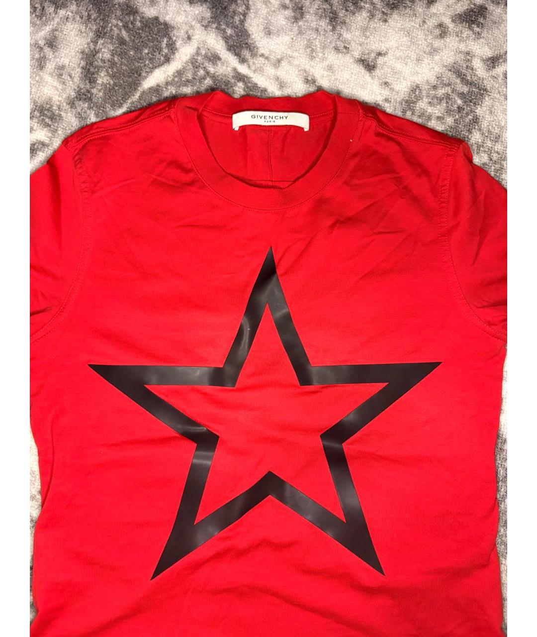 GIVENCHY Красная хлопковая футболка, фото 3