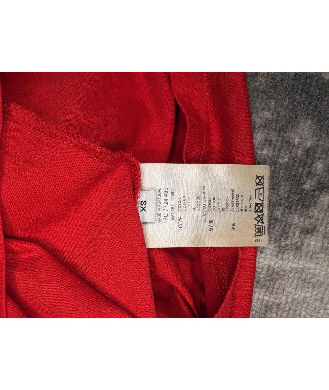 GIVENCHY Красная хлопковая футболка, фото 4