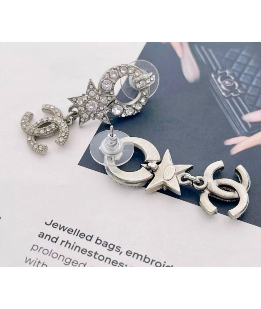 CHANEL Серебряные металлические серьги, фото 4