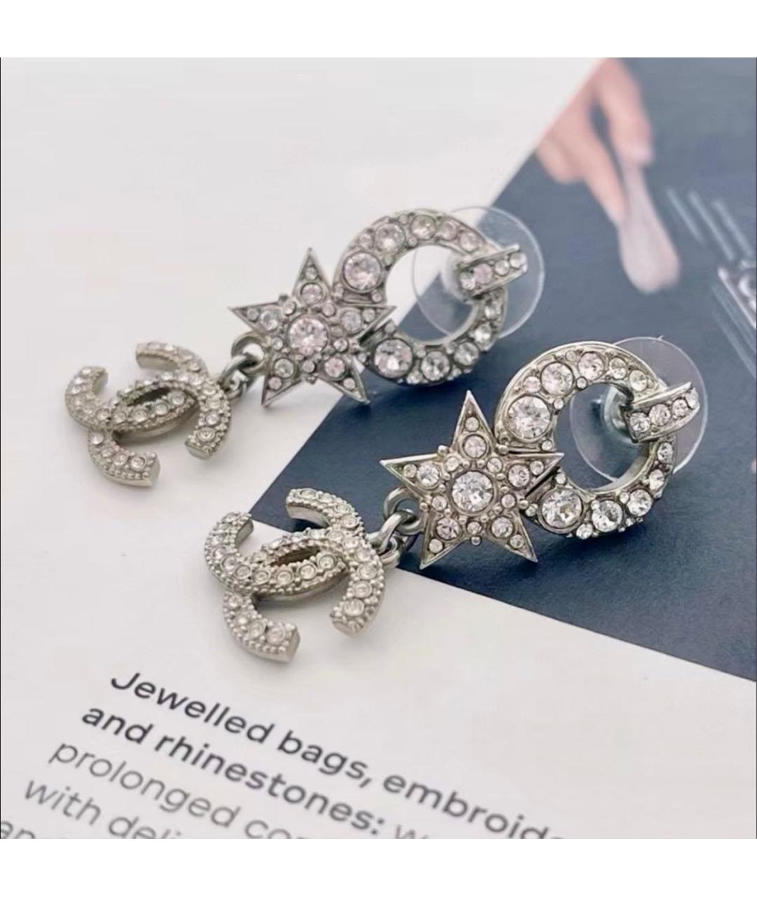 CHANEL Серебряные металлические серьги, фото 3