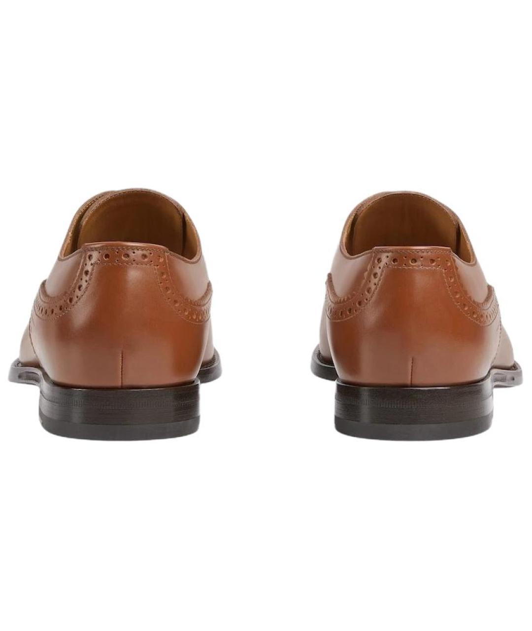 GUCCI Коричневые кожаные туфли, фото 5