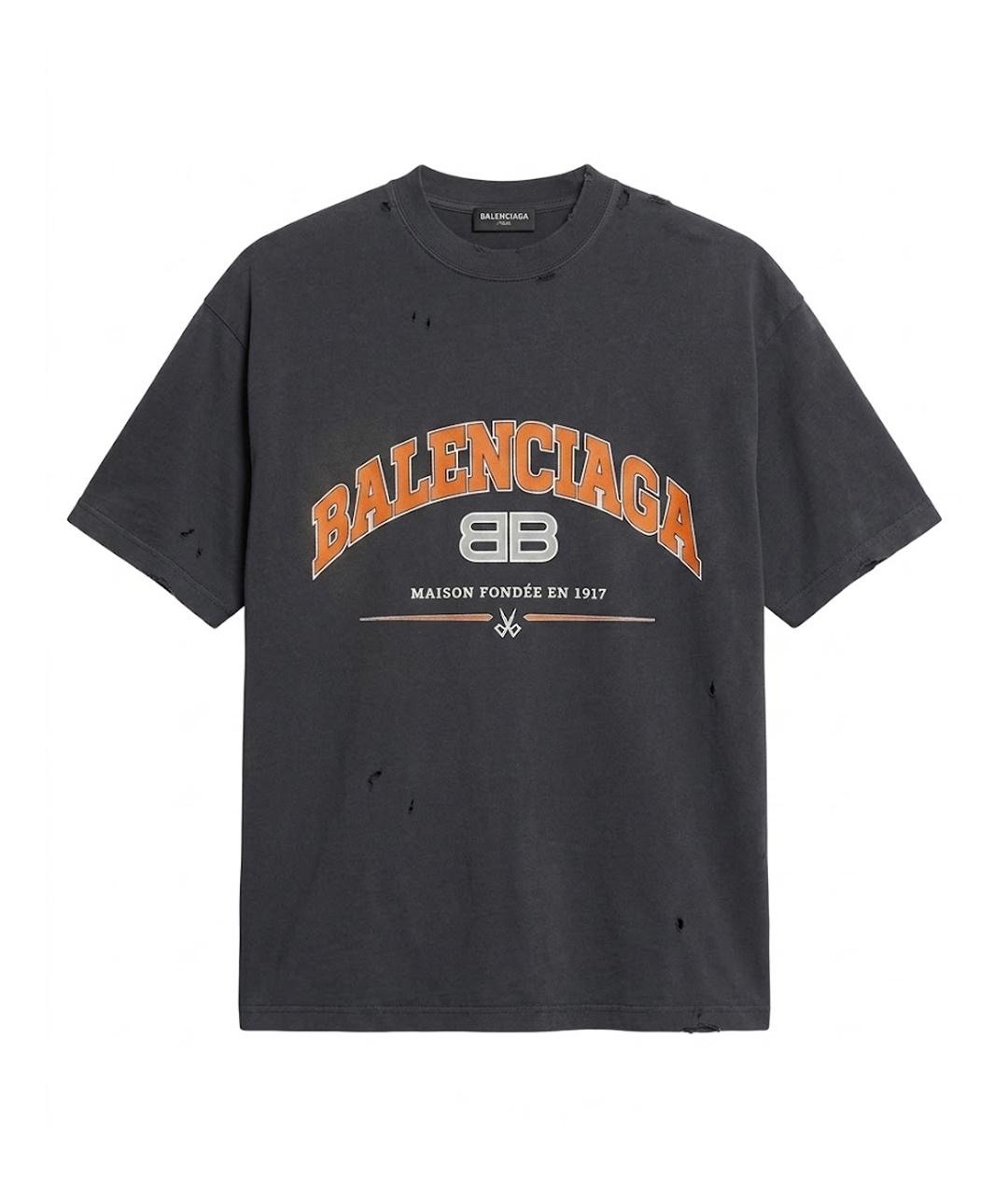 BALENCIAGA Темно-синяя футболка, фото 1