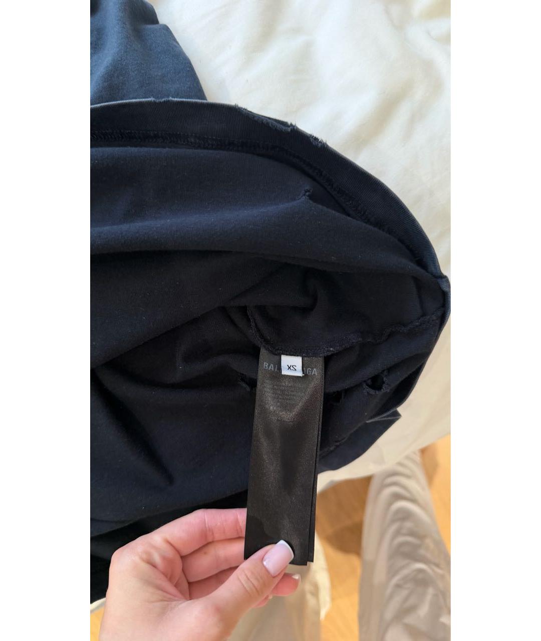 BALENCIAGA Темно-синяя футболка, фото 4