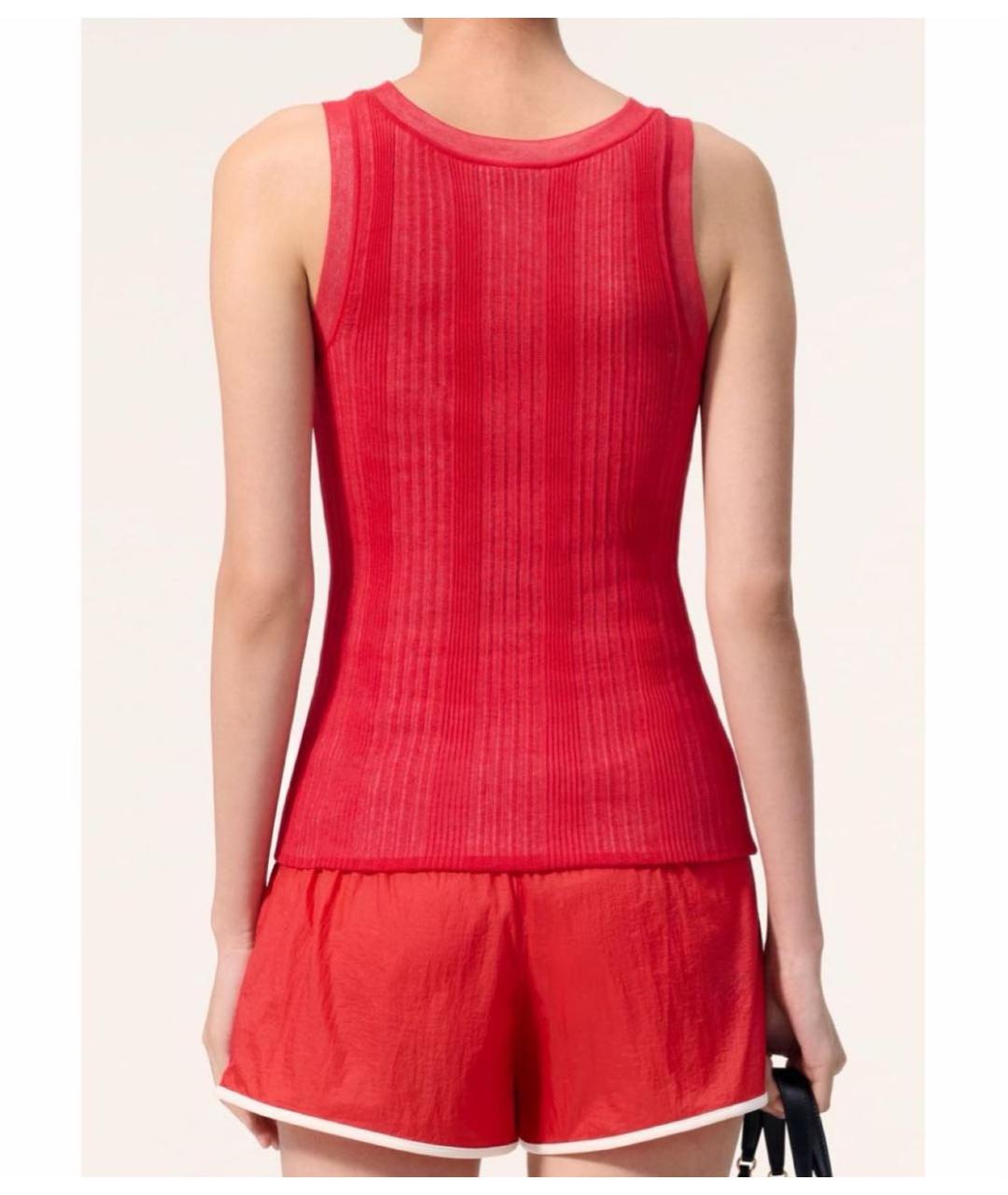 CHANEL Красная хлопковая майка, фото 2